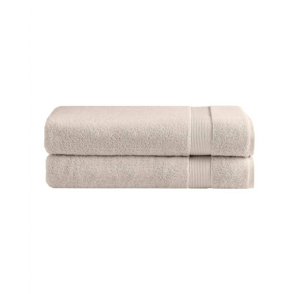 NEW UNDER THE CANOPY classic organic 2-piece bath sheet set in light taupe